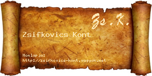 Zsifkovics Kont névjegykártya